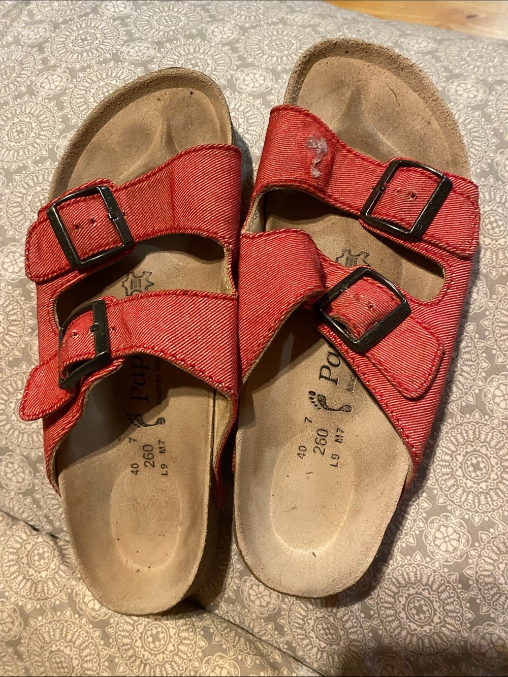 Birkenstock papillio Red Double-Buckle Sandals
